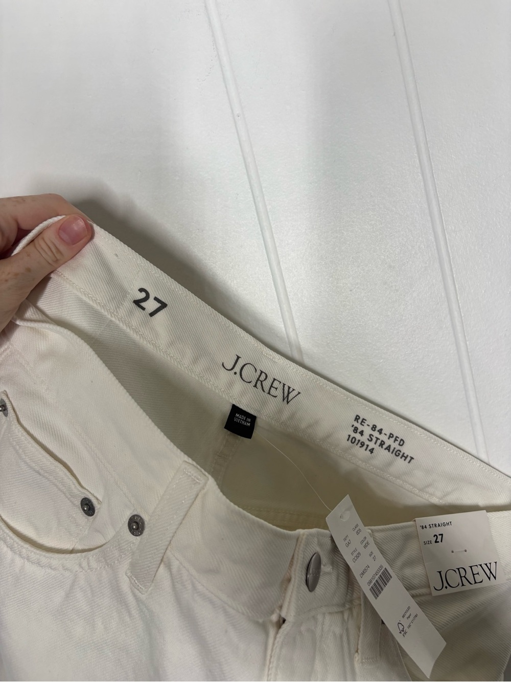 NWT J.CREW Women's Mid-rise Straight Jean in 1984 Rigid White Size 27 NEW 84’ - Picture 5 of 6